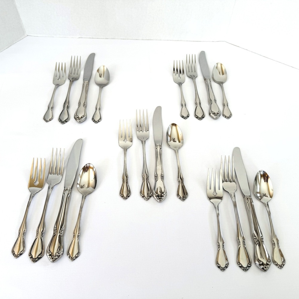 Oneidacraft CHATEAU Stainless Steel Flatware (5) 4-Place Settings 20 Pieces